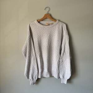 Vintage The Fox Collection Sweater M USA Cotton Geometric Knit